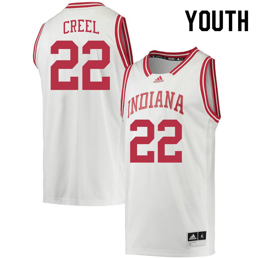 Youth #22 Jackson Creel Indiana Hoosiers College Basketball Jerseys Stitched Sale-Retro